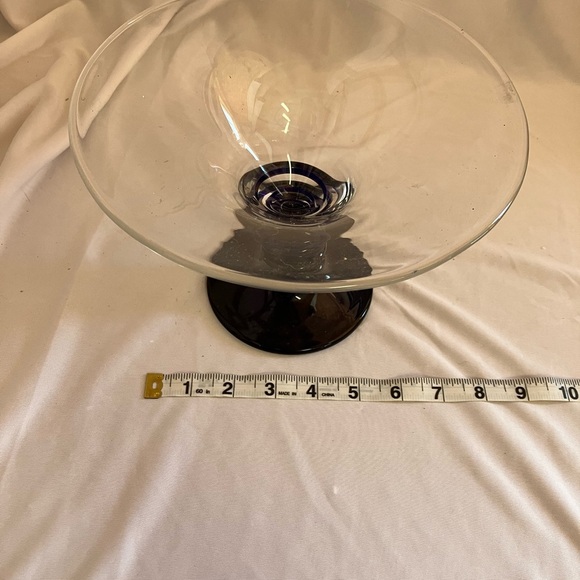 Elegant Glass Compote with Navy Base - Picture 6 of 9
